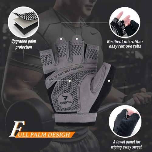 Size M ATERCEL Weight Lifting Gloves Full Palm Protection, Workout Gloves for Gym, Cycling, Exercise, Breathable, Super Lightweight for Mens and Women