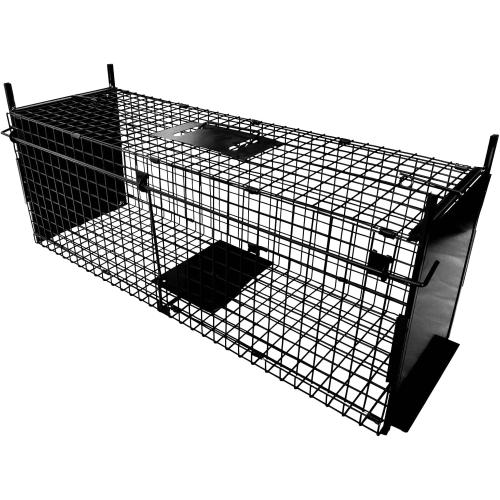 Animal Cage Trap 32 X 13 X 10 inch Double Door Animal Cage Trap Metal Trap Cage Humane Live Animal Trap for Rabbits, Stray Cat, Squirrel, Raccoon, Mole, Gopher, Opossum