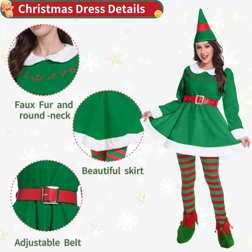 Christmas costume for women 5 Pcs Women Christmas Costume Set Adult Christmas Cosplay Suit Xmas Outfits