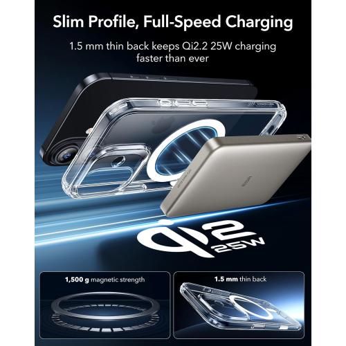 ESR for iPhone 17 Case, Camera Control, Compatible with MagSafe, Shockproof Military-Grade Protection, Magnetic Phone Case for iPhone 17, Classic Hybrid Case, Clear