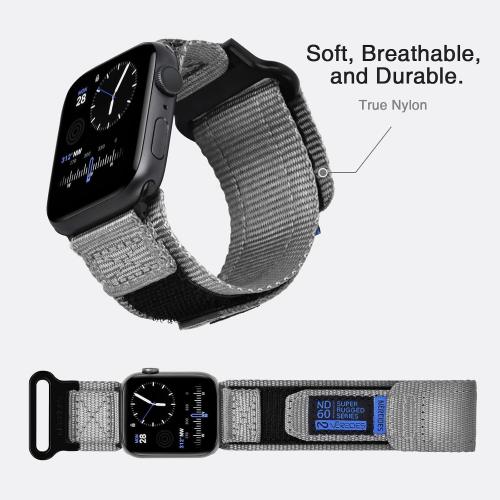 Nereides Compatible with Apple Watch Series 11 Band Series 10/9/8/7/6/5/4/SE/SE2/SE3/Ultra 3/2/1, Nylon Sports Strap with Woven Design for 49mm/46mm/45mm/44mm (L, Grey)