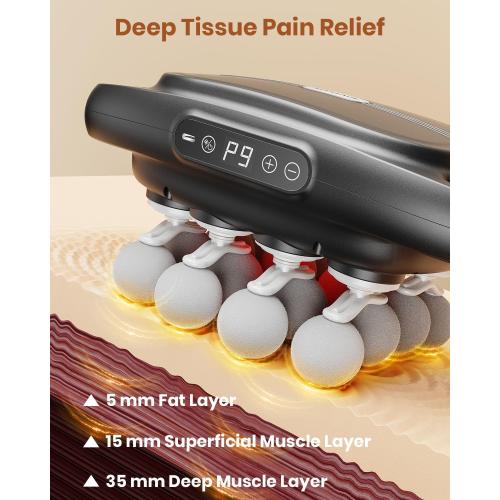 16-Head Massage Gun, Deep Tissue Back Massager with 99 Adjustable Intensities & 9 Modes, Electric Percussion Massager, Gun Tool for Back/Shoulders/Legs/Arms/Neck (16 Head)