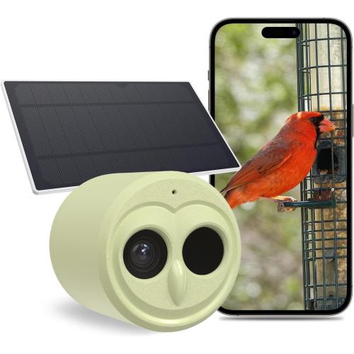 5G Bird Watching Camera, Hibird Smart AI Identify and Auto Capture 10000  Bird Species IP66 Mini Wireless Watching Camera with Solar Panel, Ideal Gift for Birds Lover