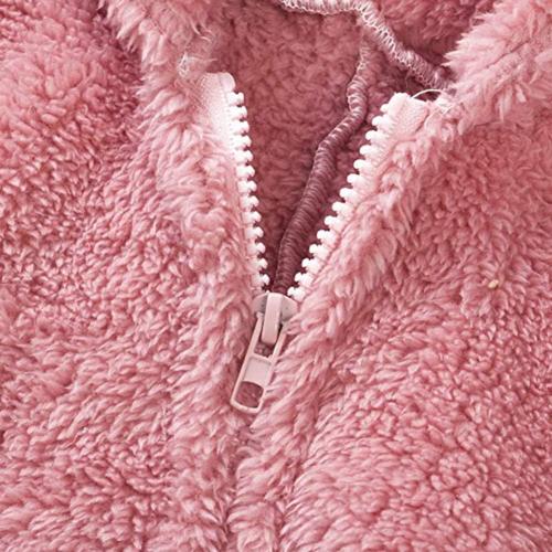 Size/M Womens Fleece Onesies Pajamas Jumpsuit Warm Sherpa Romper Sleepwear One Piece Zipper Hooded Playsuit Loungewear