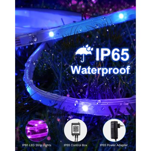 100FT Outdoor LED Strip Lights Waterproof (2 Rolls of 50ft) IP65 Led Strip Lights with Remote, RGB Color Changing Christmas Rope Lights for Outside