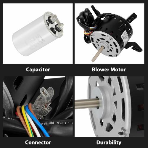 Blower Motor Furnace with Capacitor 5KCP39LGV569BS 1/2HP 115V Compatible with Carrier, fit for Bryant Payne HC43TE113 AC Conditioner Motor (7.9A 48 Frame 60Hz 1075RPM 3Speed CW/CCW)