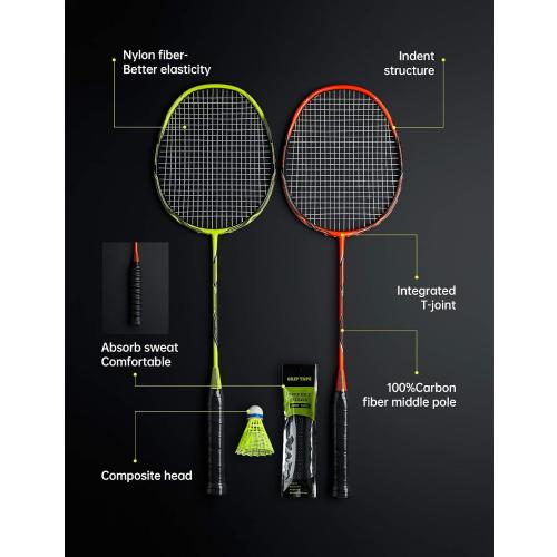 Professional Carbon Fiber Badminton Rackets Badminton Racquet for Backyards Gym‼️missing items‼️