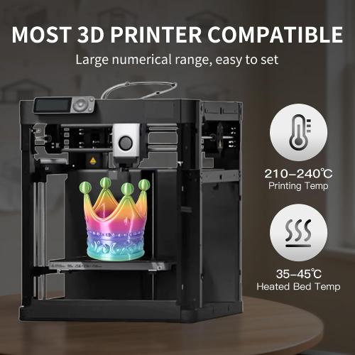RAMBERY Silk Rainbow PLA 3D Printer Filament Bundle, 10 Colors Total 10kg, 1.75mm Multicolor Gradient 3D Printing Filament for Most FDM 3D Printers, 1KG Spool (2.2lbs) x 10 PCS