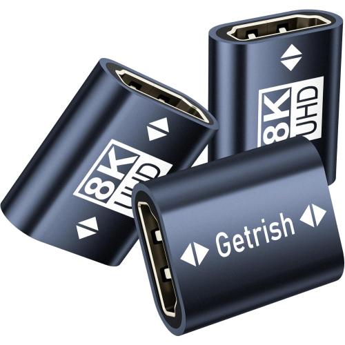 HDMI Coupler 8K, 2Pack HDMI 2.1 Female to Female Adapter, 8K@60Hz / 4K@120Hz HDR HDMI Extender Connector for HDTV, Roku Stick, Computer, PC, Monitor, Laptop, Projector, DVD Player, PS 5/4/3