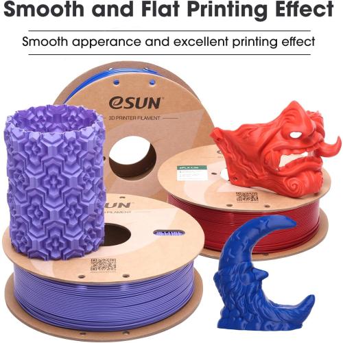 eSUN PLA Filament 1.75mm, High Toughness 3D Printer Filament Upgraded PLA Filament, Dimensional Accuracy  /- 0.03mm, 1KG Cardboard Spool (2.2 LBS) 3D Printing Filament for 3D Printers, Fire Engine Red