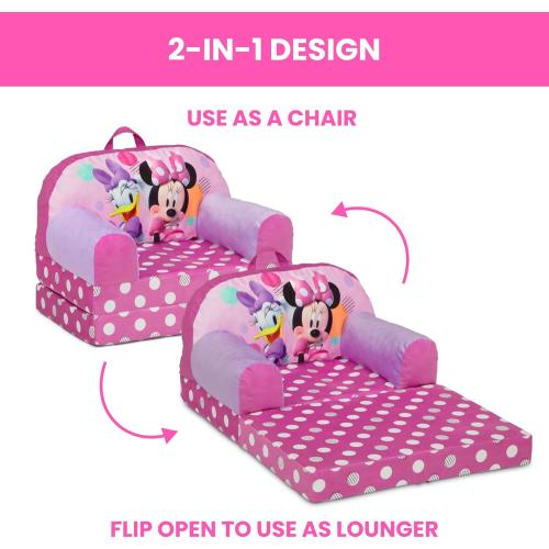 Delta Children - Minnie Mouse Cozee Buddy Flip-Out Kids Chair, Pink