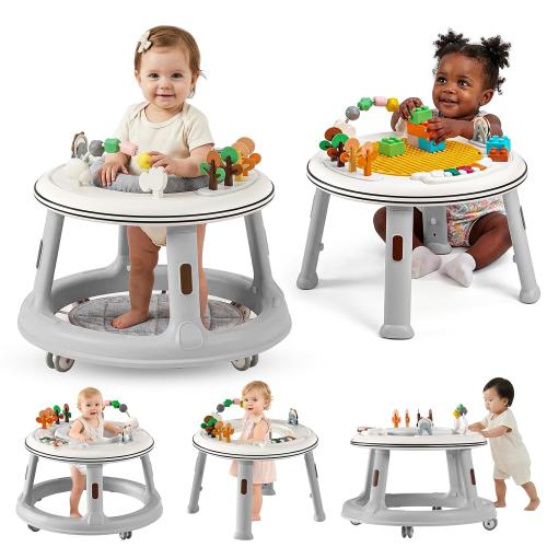 5-in-1 Musical Light Baby Walker, Featuring a Unique Building Block Table Mode, Standing Table, Bouncer, and Stroller Modes. Sturdy Construction with Adjustable Height, Suitable for Babies 6 Months
