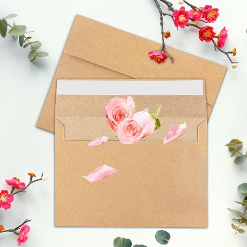 50Packs A4 Kraft Envelopes 4x 6 Inch Card Envelopes,Self Seal for Weddings, Greeting Cards，Mailing， Invitations, Photos, Postcards