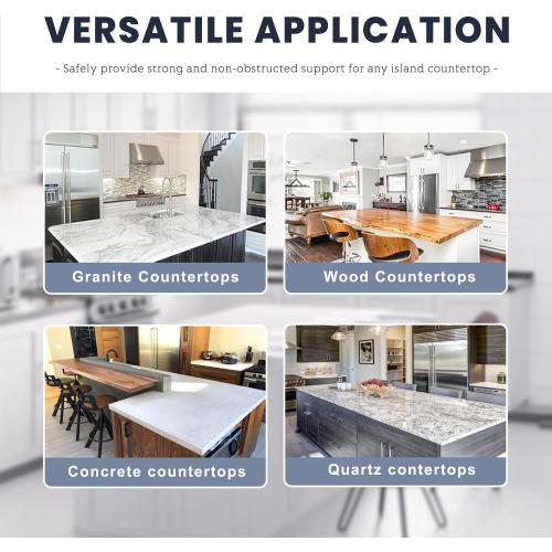 Hidden Island Countertop Support Bracket 1 Pack White 20 Inch Heavy Duty Granite Countertop Bracket Iron Island Support Brackets for Granite Quartz Wood