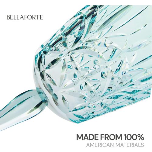 BELLAFORTE Shatterproof Tritan Wine Glass, Set of 4, 10oz - Myrtle Beach Plastic Wine Glasses - Unbreakable Wine Goblets for Indoor and Outdoor Use - BPA Free - Dishwasher Safe - Teal