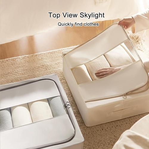 Set 2 Foldable Underbed Storage Bag with Handles, Under Bed Storage Containers, Underbed Storage Box with Clear Window, Closet Organizers and Storage