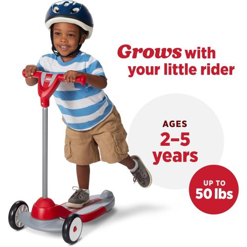 Radio Flyer My 1st Scooter, Red, For Kids 2-5 Years Old, Extra Wide Base for Balance, 2 Front Wheels for Added Stability, Easy to Use Foot Brake, 3 Wheel Scooter for Kids, (Amazon Exclusive)