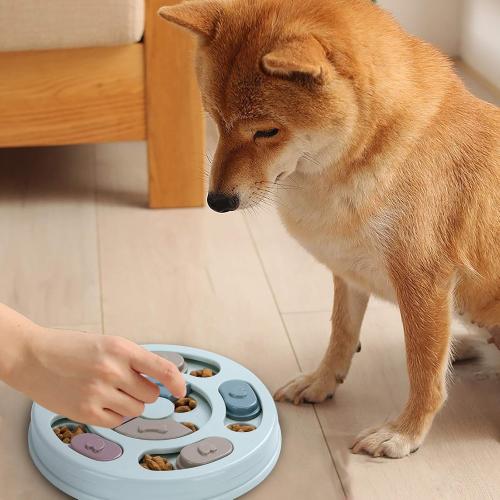 ‼️May have scratches or stains ‼️DR CATCH Dog Puzzle,Dogs Food Toys for IQ Training & Mental Enrichment,Dog Treat Puzzle(Blue)