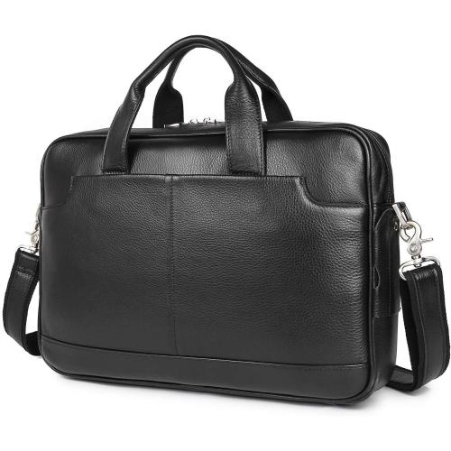 Augus Leather Laptop Briefcase for Men,Waterproof Travel Messenger Duffle Bags 15.6 Inch Laptop Bag