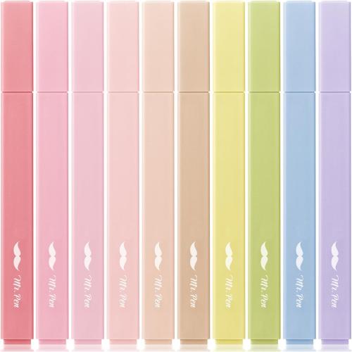 Mr. Pen- Aesthetic Highlighters No Bleed, 10 Pack, Assorted Colors | Chisel Tip, Cute Highlighters Assorted Colors for Journaling, Highlighting, Underlining, Fast Dry, Back to School Supplies