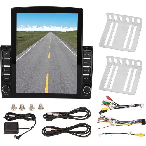 9.7in Vertical Double Din Car Stereo, Android10 MP5 Player Touchscreen Control, Dual System Mirror Link,FM Radio Receiver, Navigation,A2DP BT with Camera