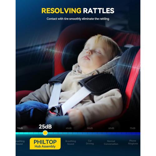 PHILTOP 515202 4WD Front Wheel Hub Assembly Fit for Toyota Tundra 2007-2021, Toyota Sequoia 2008-2018 Wheel Hub Bearings