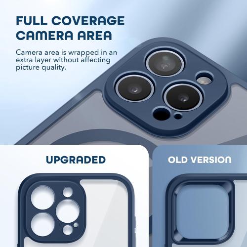 for iPhone 15 Pro Max Case, Compatible with MagSafe, Built-in Privacy Screen Protector and Camera Protection, Anti Spy Full Body Dustproof Shockproof Hard Phone Case 6.7, Dark Blue