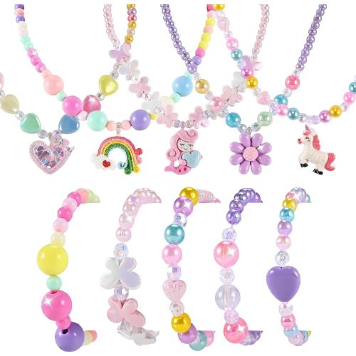 Kids Jewelry for Girls, Necklaces, Rings, Bracelets, Little Girls Jewelry Kids Necklace Rings for girls, Kid Bracelets Necklace Birthday Gift Age 2 4 6 8