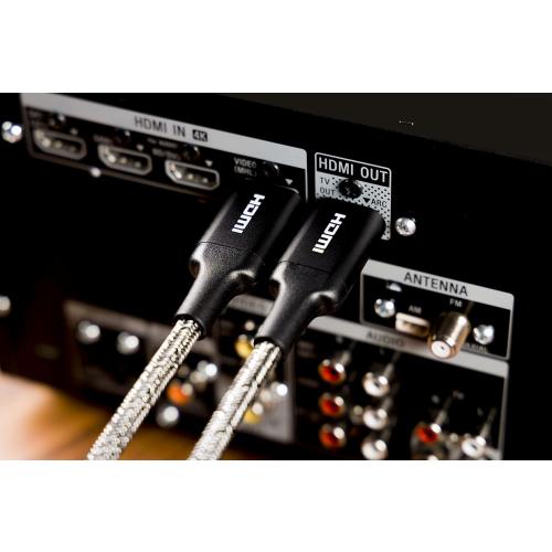 Philips Premium Certified HDMI Cable, 4 ft. 1080p 120Hz 4K 60Hz, 18Gbps Ethernet HDMI 2.0, Gold Connectors, Braided Cable, for TV, Monitor, Laptop, PS4, PS5, Xbox One X S, SWV6120P/27