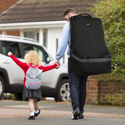 Black and Grey 17x17x28 YOREPEK Padded Car Seat Travel Bag Backpack for Airplane, Heavy Duty Car Seat Bags for Air Travel, Carseat Cover for Airplane Travel with Shoulder Strap, Car Seats Carrier for Airport, Black