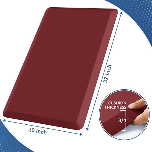 0.8 Thick Kitchen Mat Cushioned Anti Fatigue Rug Comfort Floor Mats | Water-Resistant, Non-Slip, Easy to Clean Comfort Floor Mat for Kitchen, Sink & Office, Multiple Colors & Sizes, 32 x 20