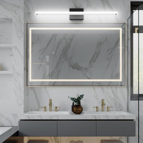 31.5inch Black LED Bathroom Vanity Light Bar 24W Modern Bath Light Fixture Over Mirror Vanity Light Cool White 6000K