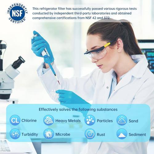 Water filter for WRS315SDHZ02, WRS325FDAM04, WRS571CIHZ01, WRS555SIHZ06, WRS325FDAW04, WSF26C3EXF01, WRS325SDHZ00 Replacement-2PK Vivena