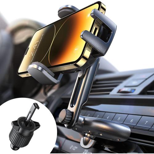 LISEN CD Phone Holder for Car iPhone 17 Adjustable CD Slot Phone Mount Holder Sturdy Cell Phones Holders for Your Car Accessories for Samsung Galaxy S25 S24 iPhone 16 15 Pro Max All Phones