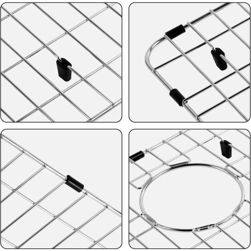 Stainless Steel Kitchen Sink Grate Grid Protectors Bottom Rack, 26 x 14-1/16 Kitchen Sink Protector Grates with Rear Drain