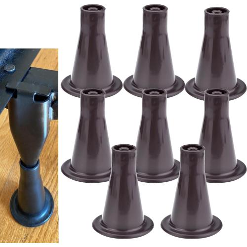 8PCS Replacement Bed Frame Feet, Tall Sturdy Cone Bed Frame Legs Risers | Prevent Sliding, Sturdy, Stable, Durable, Easy to Install, Raise bed 2 13/16 inches