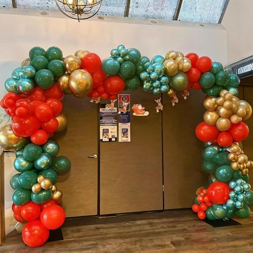 Red Green Gold Balloons 55 Pcs Xmas Balloon Red Pearl Light Green Golden Latex Party Balloons Polka Dot Balloon for Merry Christmas Ugly Sweater Friendsmas New Year Holiday Birthday Party Decor