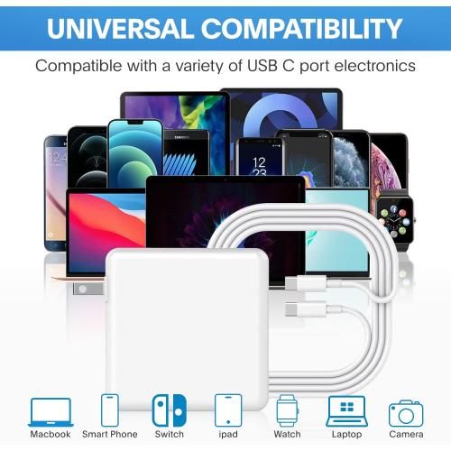 Mac Book Pro Charger - 118W USB C Charger Fast Charger Compatible with MacBook pro/Air, M1 M2 M3 M4, ipad Pro, Samsung Galaxy and All USB C Device, Include Charge Cable