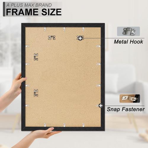 A PLUS MAX 20x26 Picture Frame, Black Engineered Wood Frame for 20 x 26 Inch Picture Poster Photo, Light Weight 20 by 26 Frame with Wood-grain for Wall - 1 Pack/Black/20 x26