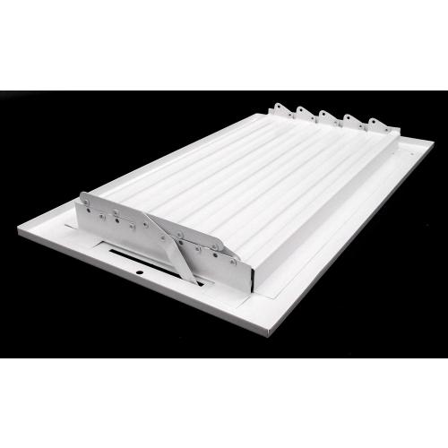12x8 Supply Air Vent Cover 2-Way Grille for Wall or Ceiling Duct Opening - Adjustable Register Flat Stamped Face Air Diffuser by HVAC Premium - White - Overall Size: 13.75 x 9.75
