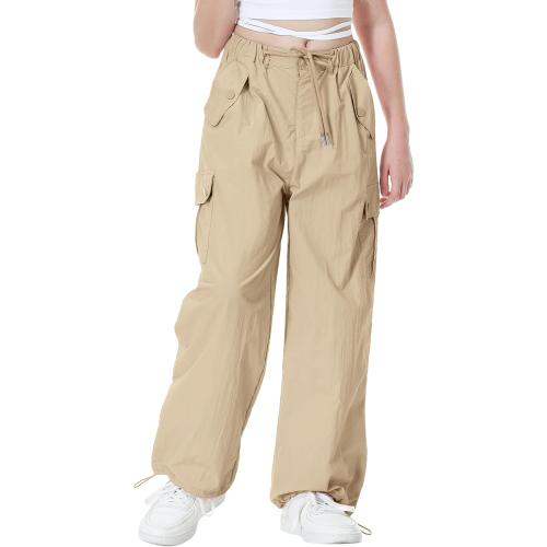 Thread Supply Parachute Pants for Girls Y2K Cargo Trousers with Pockets Harajuku Jogger Pants size : x-small