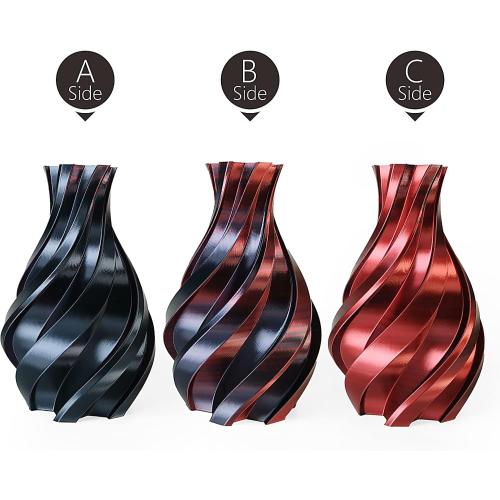Bicolor Silky 1.75mm Black & Rose HELLO3D PLA 3D Printing Filament 1.75mm Dual Color Silk Filament,Silk Shiny Red Black 2 Colors in 1 Coextrusion 3D Printer Filament 1KG 1.75mm 3D Printing Material with Bicolor Dichromatic 2 Colors