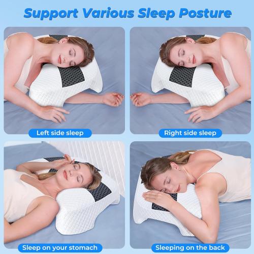 SAHEYER Side Sleeper Pillow with Arm Hole, Upgrad Shoulder Relief System for Neck Pain, Multi-Angle Memory Foam Rotator Cuff Pillow for Adults Side, Back and Stomach Sleeper Pressure-Free Sleep, Black