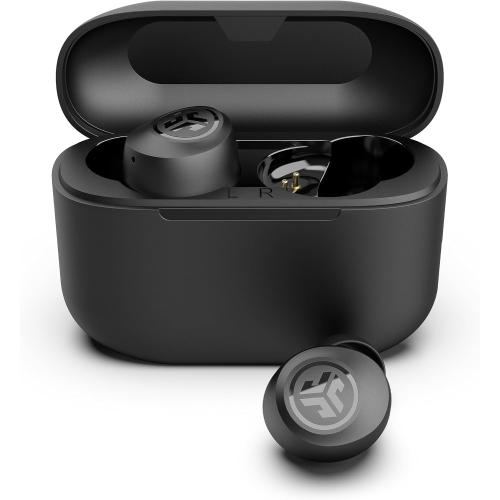 JLab Go Air Pop True Wireless Bluetooth Earbuds   Charging Case, Black, Dual Connect, IPX4 Sweat Resistance, Bluetooth 5.1 Connection, 3 EQ Sound Settings Signature, Balanced, Bass Boost
