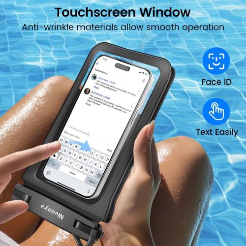 Niveaya Double Space Waterproof Phone Pouch (2-Pack) - IPX8 Phone Case Dry Bag for Beach, Kayak, Cruise Travel Essentials - Compatible with iPhone 17/16/15/14 Pro Max Galaxy S25/S24 Ultra (up to 8.3)