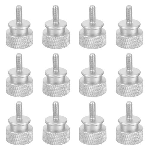 MECCANIXITY 12pcs M3x8mm Knurled Thumb Screw Computer Case Threaded Hand Tighten Screws Aluminum Alloy for PC Case, Cement White
