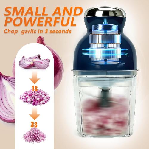 Brigii Electric Garlic Mincer & Onion Chopper, 17oz Mini Food Processor