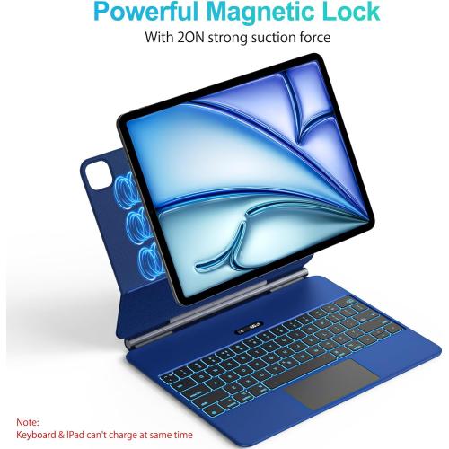Jibrealg Keyboard Case for iPad Air 11(M4 2026/M3 2025/M2 2024) & iPad Pro 11(1st/2nd/3rd/4th Gen), Magic Keyboard with Multi-Touch Trackpad for 10.9 iPad Air 4th/5th Gen with 7-Color Backlit,Blue