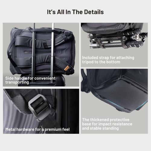 PGYTECH OneGo 2 Camera Backpack 20L with Laptop/iPad Compartment Waterproof Camera Backpack for Urban & Travel Photography – Compatible with Sony/Canon/Nikon/DSLR/SLR Mirrorless Cameras, Matte Black