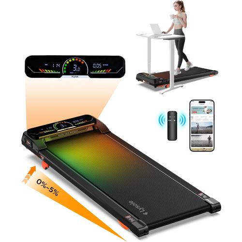 Walking Pad Treadmill with Incline,Treadmills for Home and Office,340 Lb Capacity,4 in 1 Portable Under Desk Treadmill with APP and Remote Control,Large LED Display